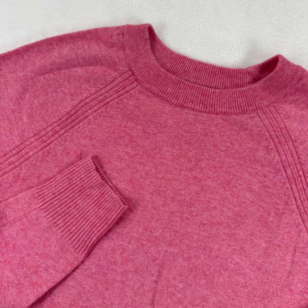 J.Crew Pink Cotton Wool Blend Raglan Crew Neck Sweater CL495‎ Womens Small